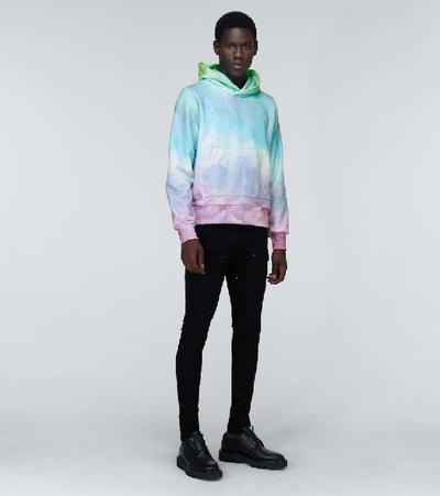 Shop Amiri Watercolor Printed Hooded Sweatshirt In Multicoloured