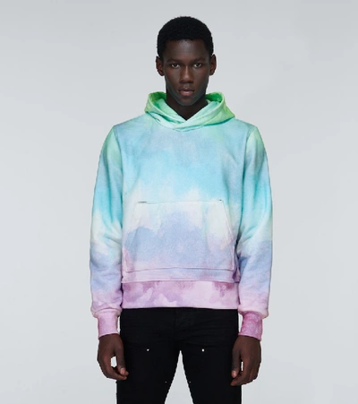 Shop Amiri Watercolor Printed Hooded Sweatshirt In Multicoloured