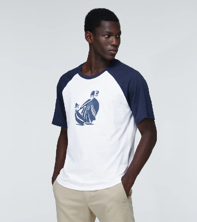 Shop Lanvin Printed Raglan-sleeved T-shirt In White