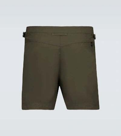 Shop Tom Ford Nylon Swim Shorts In Green