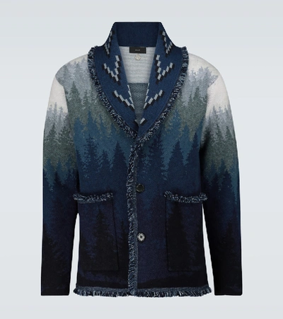 Shop Alanui Blue Woods Cardigan