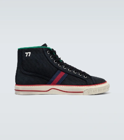 Shop Gucci Tennis 1977 High-top Sneakers In Blue