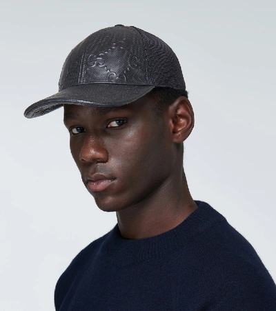 Shop Gucci Gg Embossed Baseball Hat In Black