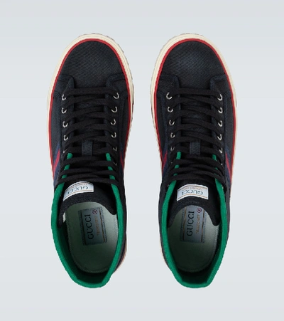 Shop Gucci Tennis 1977 High-top Sneakers In Blue