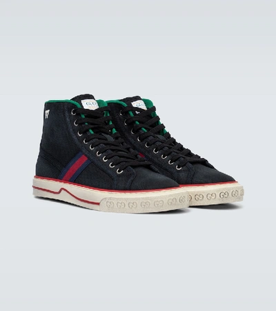 Shop Gucci Tennis 1977 High-top Sneakers In Blue