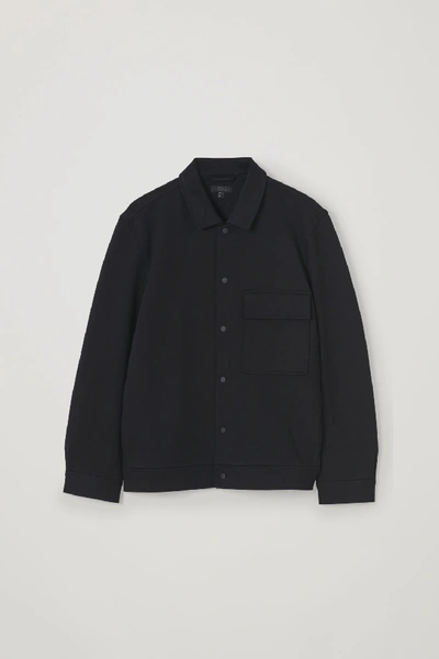 Shop Cos Jersey Twill Shirt Jacket In Black