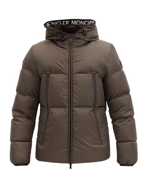 Moncler Montcla Logo-lined Quilted Down Hooded Coat In Grey | ModeSens