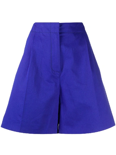 Shop Marni A-line Bermuda Shorts In Blue
