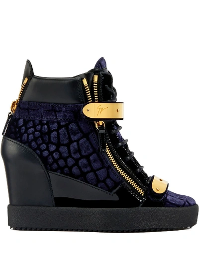 Shop Giuseppe Zanotti Coby High-top Wedge Sneakers In Black