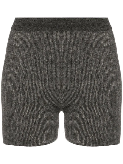 Shop Jacquemus Arancia Knitted Shorts In Grey