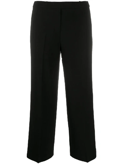Shop Theory Cropped Wide Leg Trousers In Black
