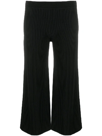 Shop Theory Ribbed Cropped Trousers In Black