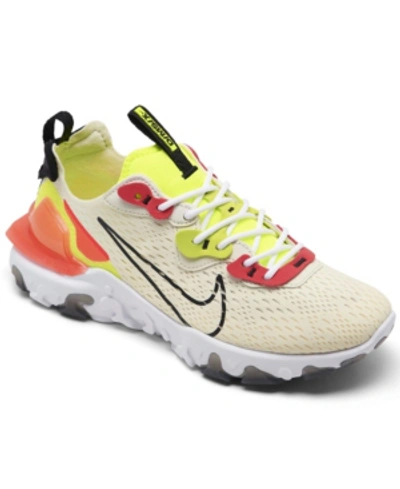 Shop Nike Women's React Vision Running Sneakers From Finish Line In Pale Ivory, Black, Volt