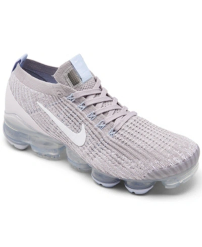 Shop Nike Women's Air Vapormax Flyknit 3 Running Sneakers From Finish Line In Violet Ash, White