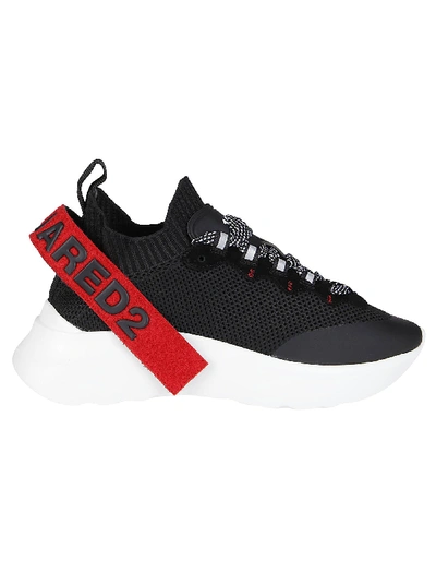 Shop Dsquared2 Black Canvas Sneakers