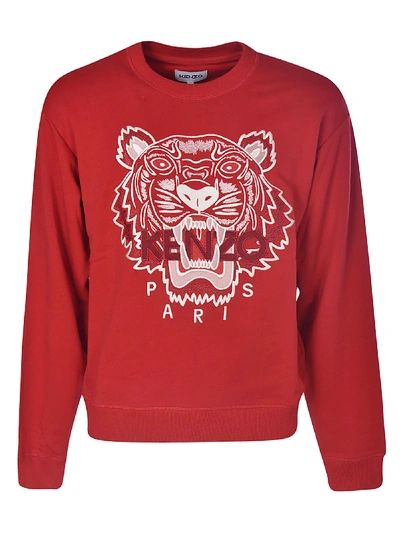 Shop Kenzo Classic Tiger Crewneck Sweatshirt In Rosso