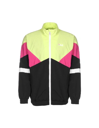 Shop Fila Men Ban Woven Jacket In Black/green/pink/white