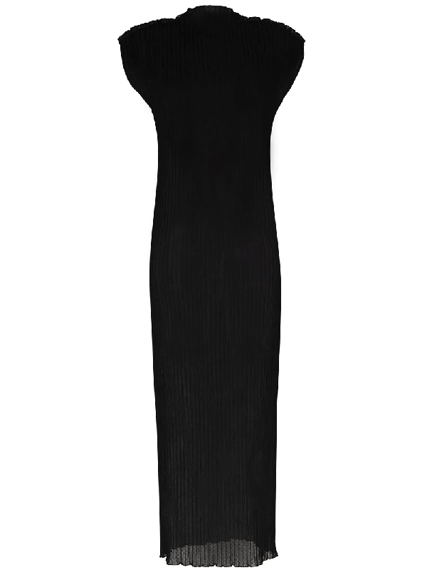 black ribbed maxi dress