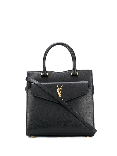 Shop Saint Laurent Uptown Small Tote In Black