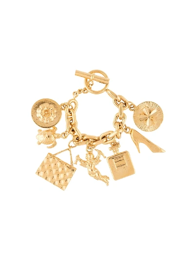 Pre-owned Chanel Armband Mit Anhängern In Gold