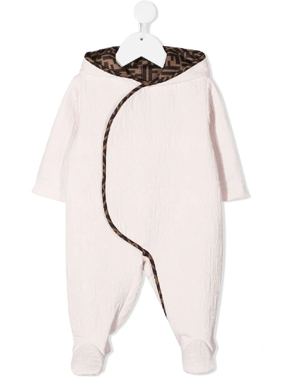 Shop Fendi Ff Seersucker Pajamas In Pink