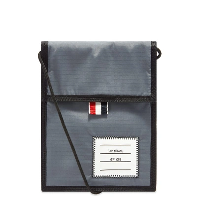 Shop Thom Browne Velcro Drawcord Neck Pouch In Grey