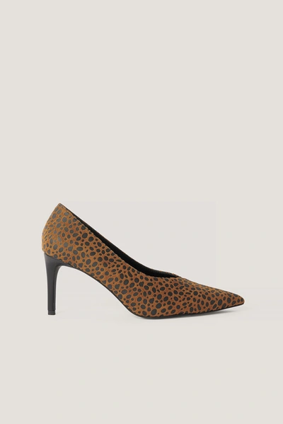 Shop Na-kd Pointy V-cut Pumps - Brown In Tan