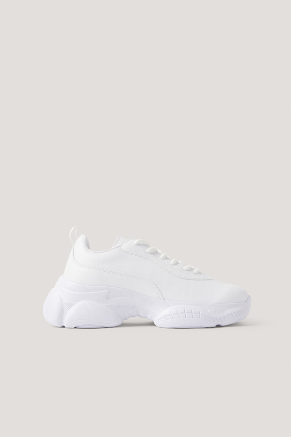 white slim trainers