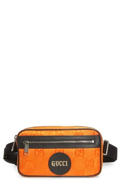 Shop Gucci Eco Gg Nylon Belt Bag In Carrot Orange