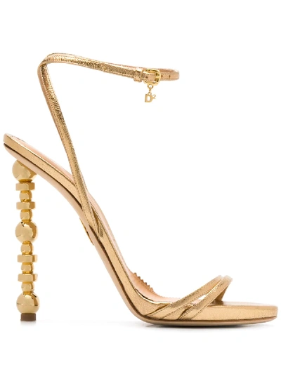 Shop Dsquared2 Feng Sculpted-heel Sandals In Gold