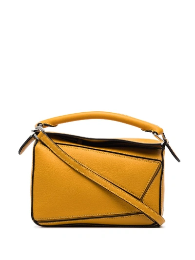 Shop Loewe Mini Puzzle Bag In Yellow