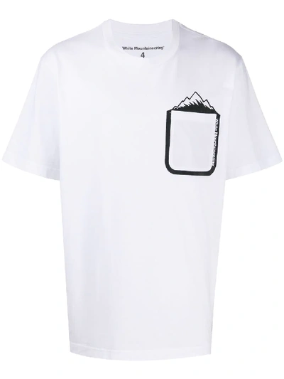 Shop White Mountaineering Mountain Print Pocket T-shirt In White