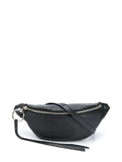 Shop Rebecca Minkoff Mini Sling Pebbled Leather Belt Bag In Black