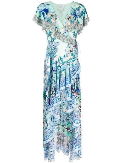 Shop Camilla Wing Of Luxor Frill Sleeve Long Dress In Wings Of Luxor