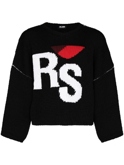 Shop Raf Simons Intarsia-knit Jumper In Black
