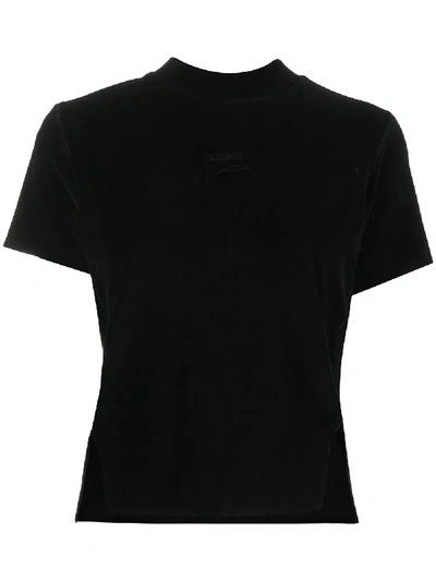 Song For The Mute Slit Detail Crew Neck T-shirt In Black