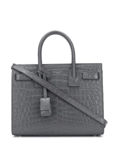 Shop Saint Laurent Mini Sac De Jour Leather Bag In 1242 Grey