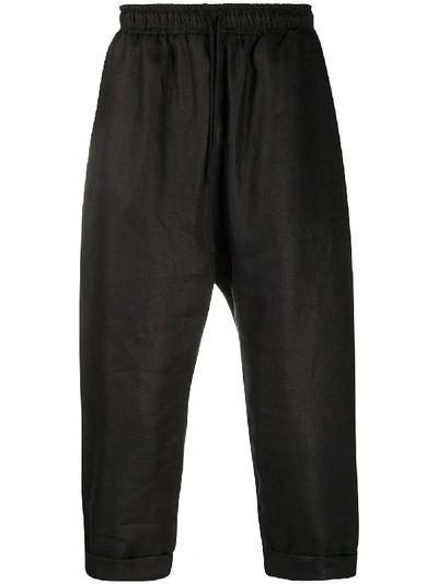 Shop Alchemy Straight-leg Linen Trousers In Black