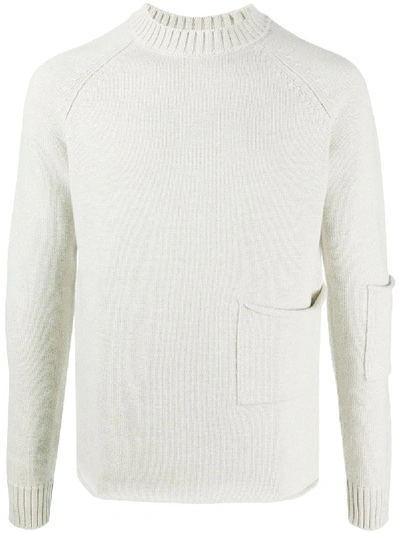 Shop Jacquemus Patch-pocket Raglan Jumper In Neutrals