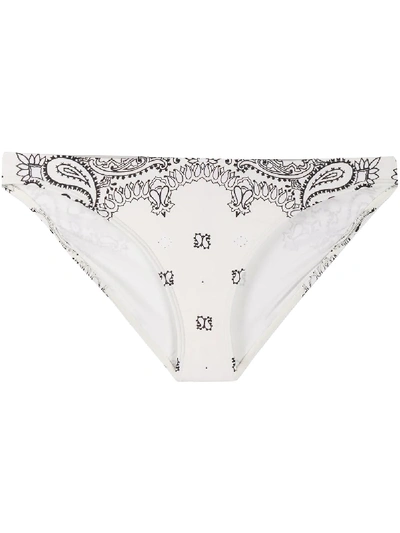 Shop Tory Burch Americana Bandana Print Bikini Bottoms In Neutrals