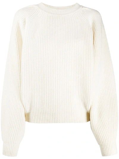 Shop Isabel Marant Ribbed Cashmere Jumper In White