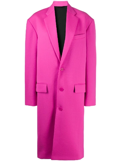 Shop Balenciaga Boxy Single-breasted Coat In Pink