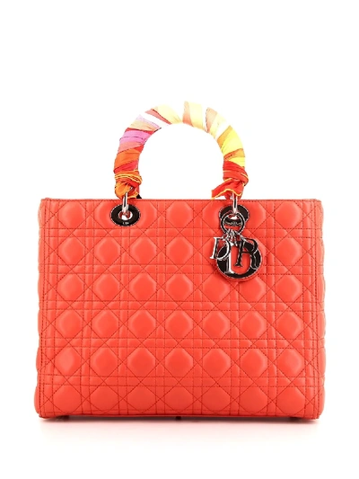 Pre-owned Dior 2010s  Large Lady  Tote In Red