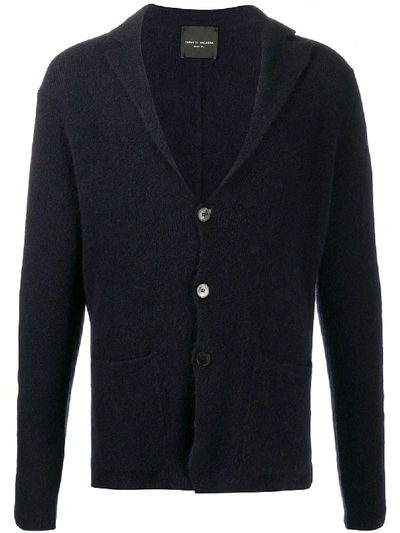 Shop Roberto Collina Notched Lapel Cardigan In Blue