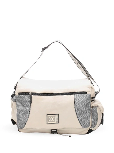 Pre-owned Chanel 2005-2006 Cc Sports Line Shoulder Bag In White