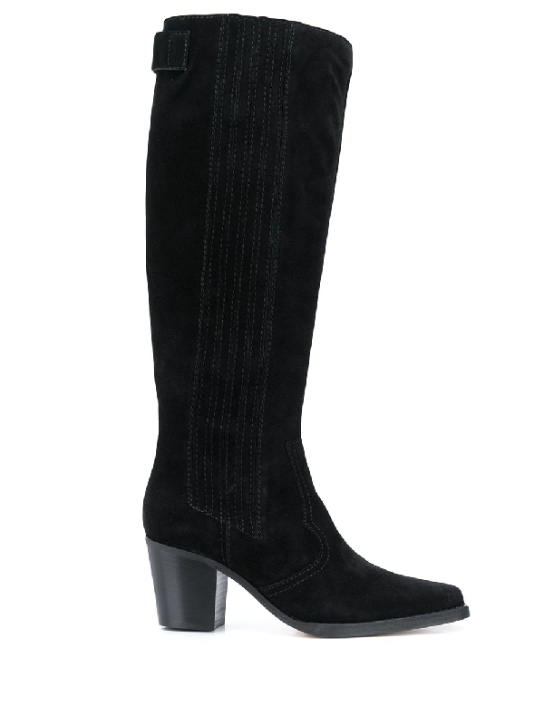 black suede knee high boots