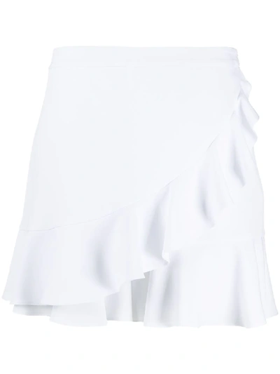 Shop Moschino Ruffle Wrap Shorts In White
