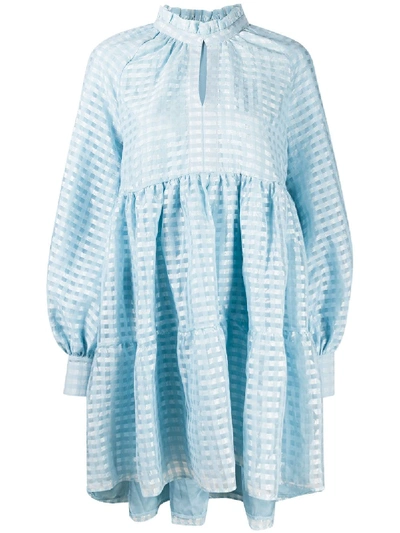 Shop Stine Goya Jasmine Gingham Dress In Blue