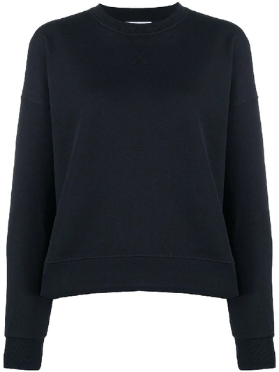 Shop Ganni Relaxed-fit Crew-neck Sweatshirt In Blue