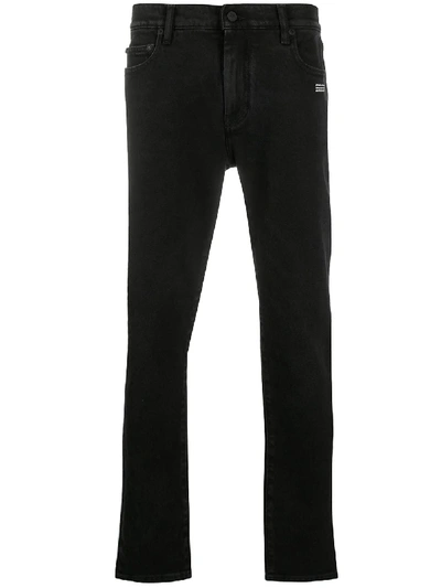 Shop Off-white Diag Skinny-fit Jeans In Black